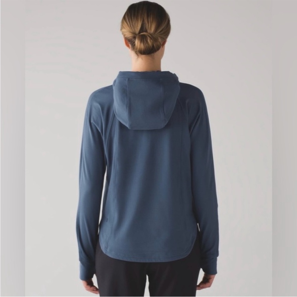 Lululemon Athleta Pick Up The Pace Long Sleeve Pullover Hoodie Blue Stre… - Picture 2 of 7